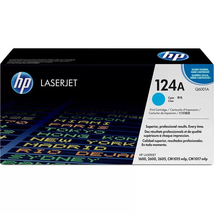 Toner Q6001A 124A HP Ciano Original LaserJet 2605